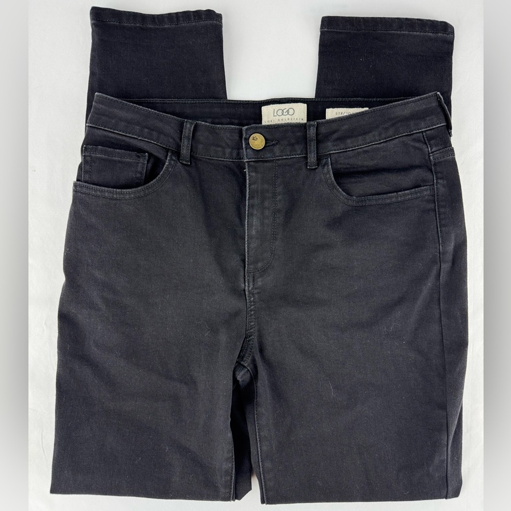 LOGO by Lori Goldstein Black Straight Leg Jeans